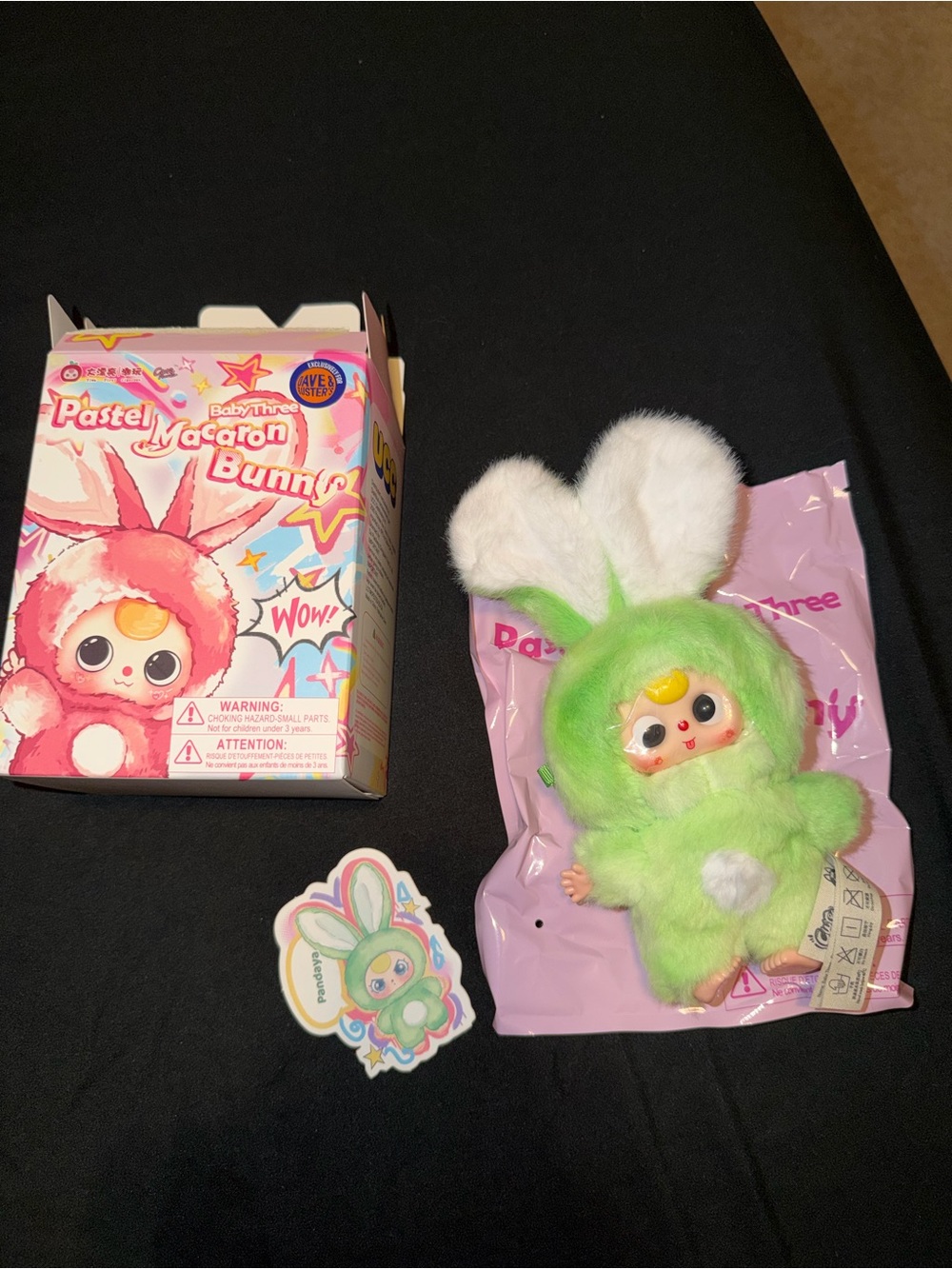 Baby Three Pastel Macaron Bunny Plush